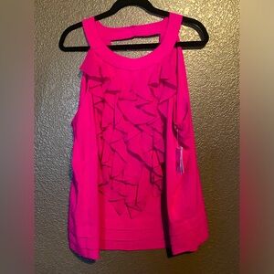 Ruffled sleeveless blouse, Magenta, 20
